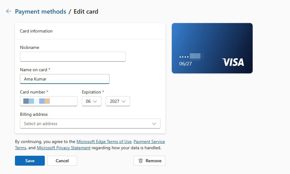Кнопка Сохранить в Open Wallet