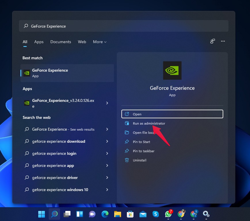 Ejecutar GeForce Experience como administrador