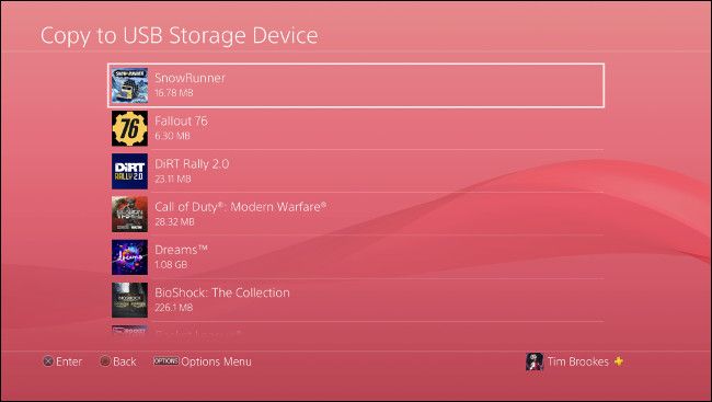 Select PS4 Save Data to Copy to USB