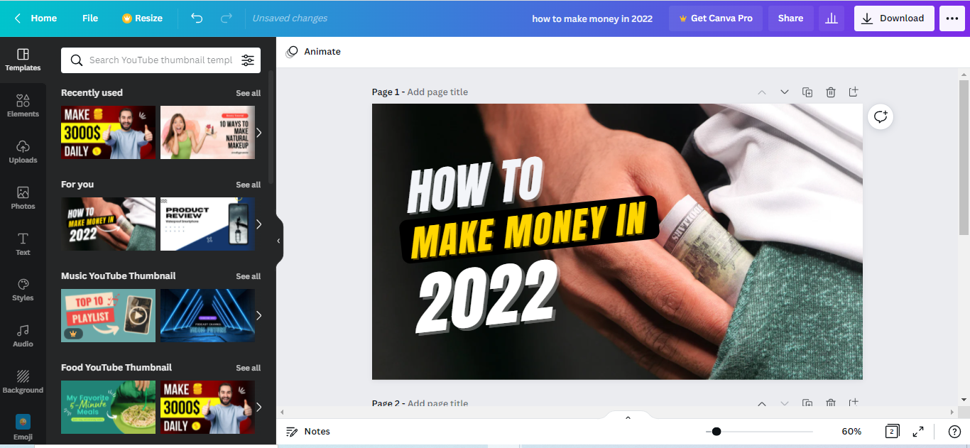 Шаблоны миниатюр YouTube в Canva