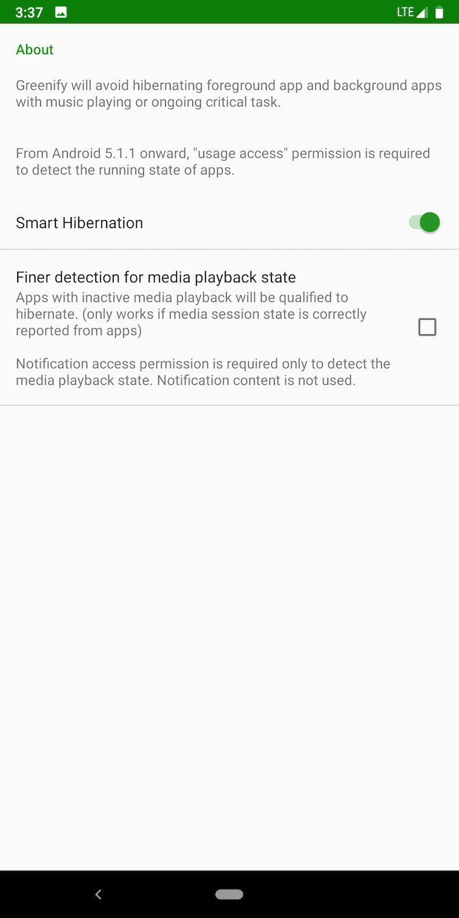 Greenify smart hibernation Android