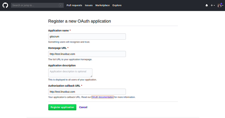 Регистрация OAuth