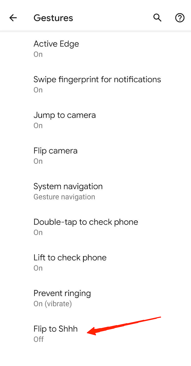 tap on the 'Flip to Shhhh' option
