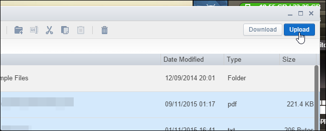 Кнопка загрузки файлов в AirDroid