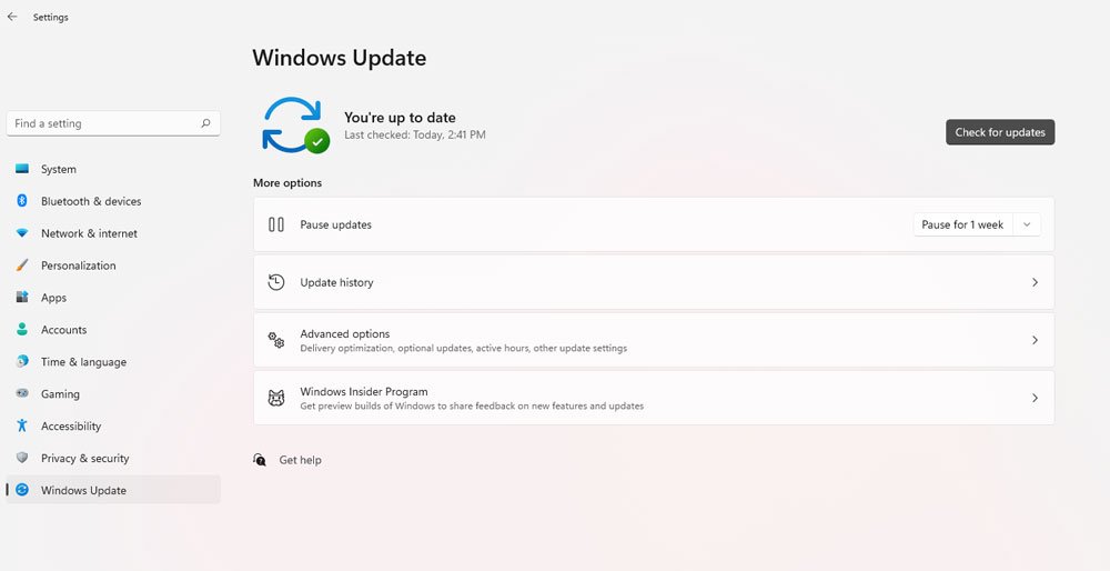 Verifica aggiornamenti Windows