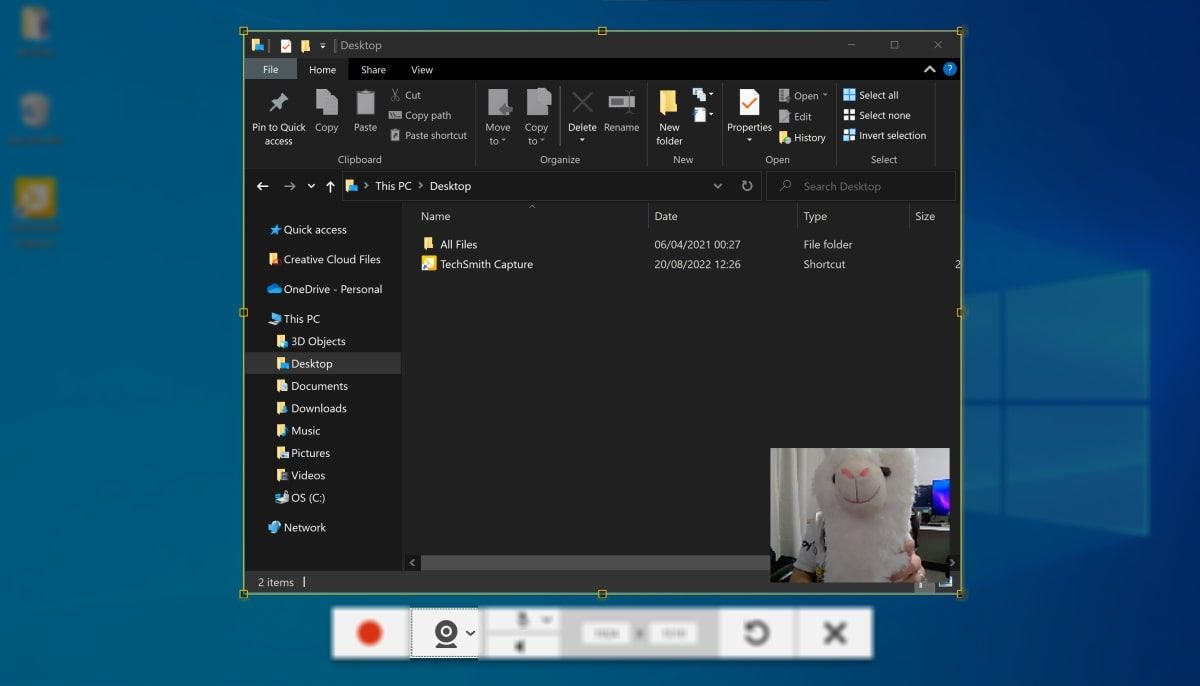 Настройки веб‑камеры в TechSmith