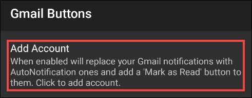 Кнопка Добавить аккаунт в AutoNotification