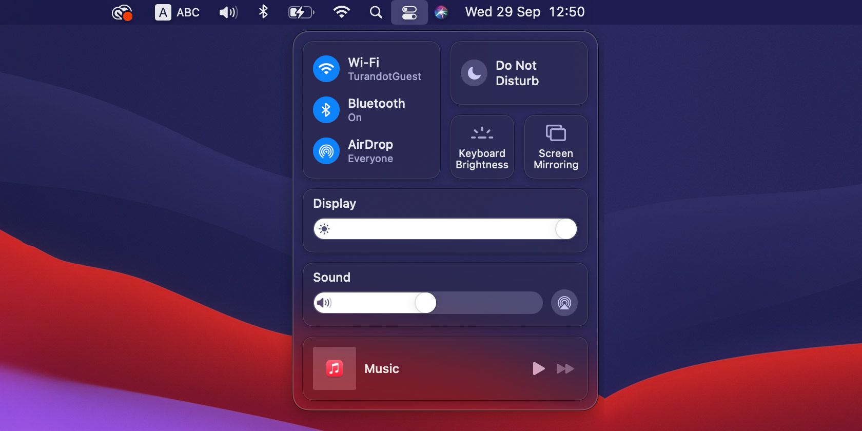 Настройка Пункта управления на Mac