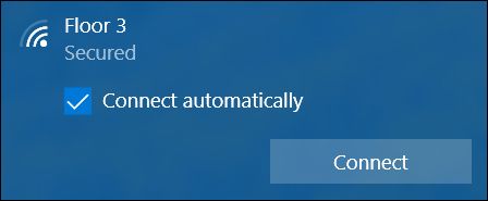 Опция Подключаться автоматически в Windows 10