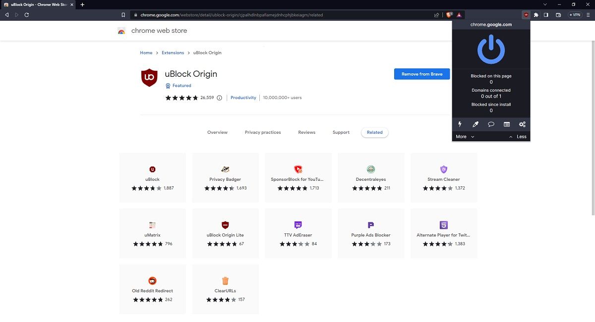 Access Extension in Brave