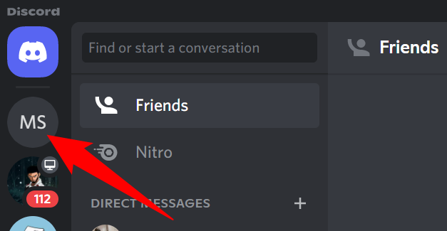 Щёлкните сервер в левой боковой панели.