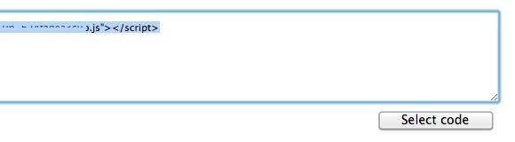 Кнопка Select code и копирование кода публикации