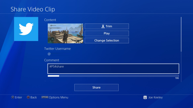 PS4 Share Video Clip