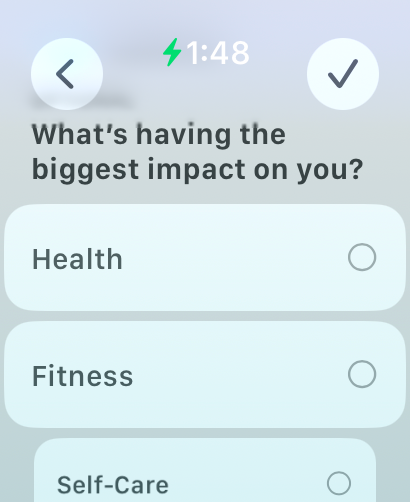 Выбор наиболее влиятельной эмоции или настроения на Apple Watch.