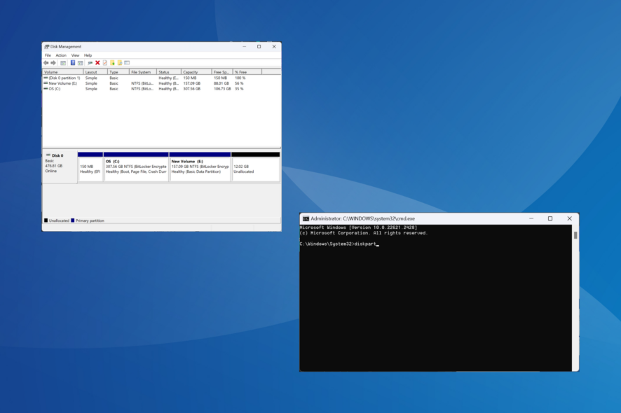 Объединить нераспределённое пространство в Windows 11