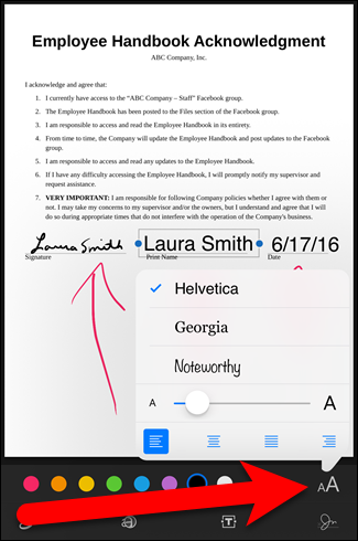 Настройка шрифта и выравнивания текста