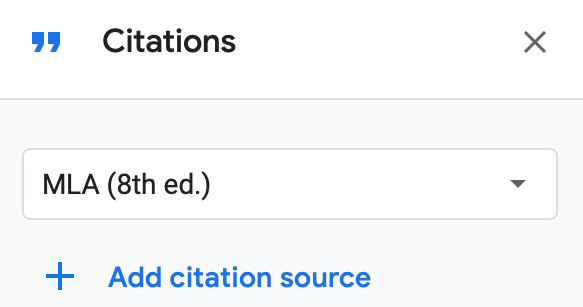 Выберите формат и нажмите Add Citation Source
