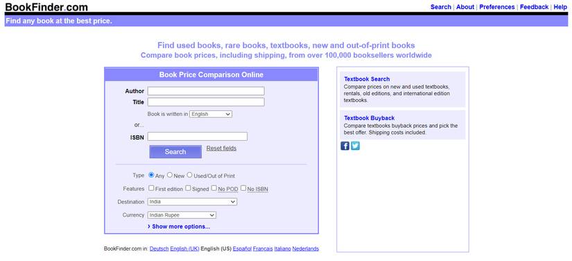 BookFinder поиск первой редакции и редких книг