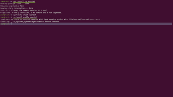 Установка Varnish — подтверждение установки
