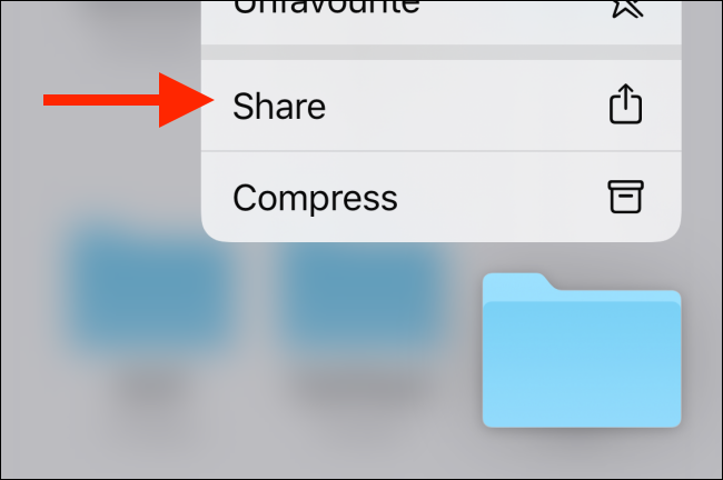 Choose Share from the folder menu