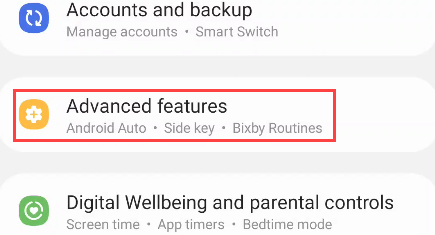 откройте дополнительные функции