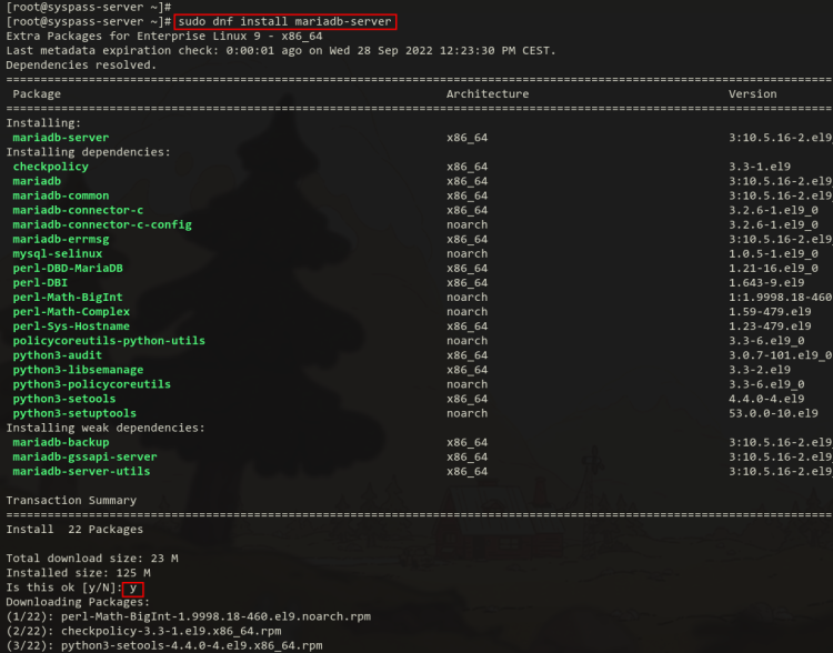 инсталляция MariaDB