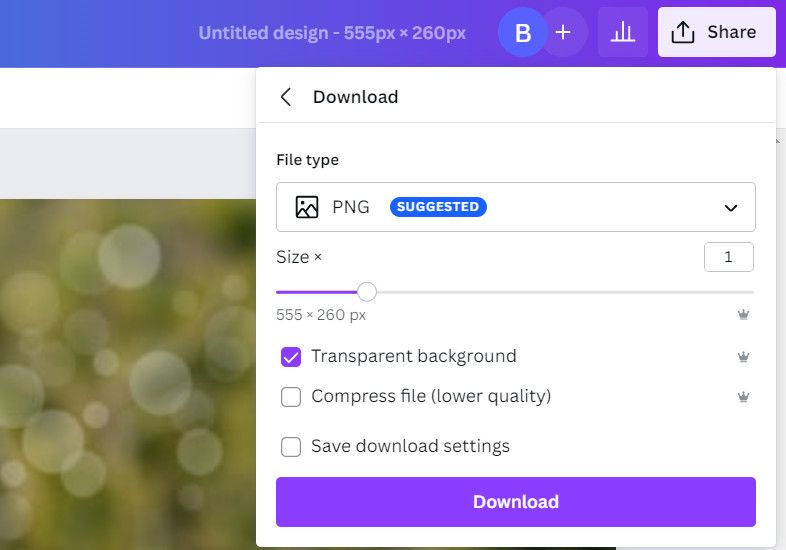 Экспорт изображения с прозрачным фоном из Canva