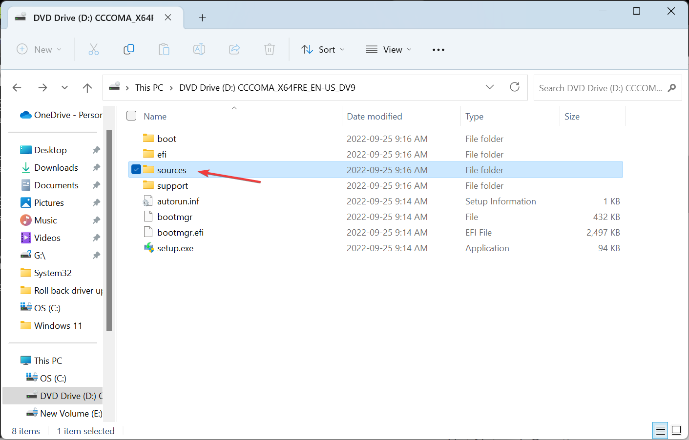 Папка sources в ISO