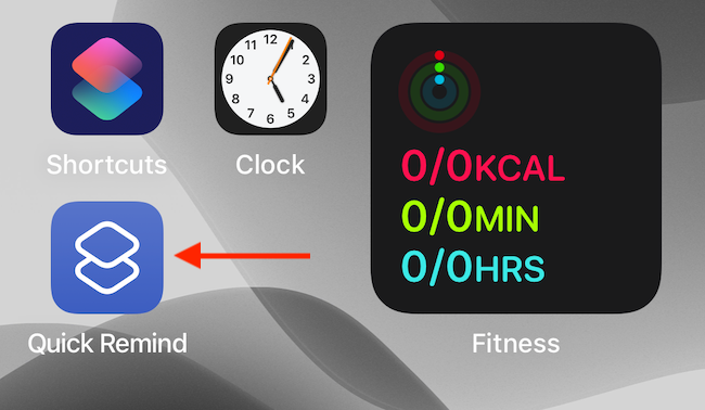 Нажмите иконку ярлыка на домашнем экране, чтобы запустить команду.