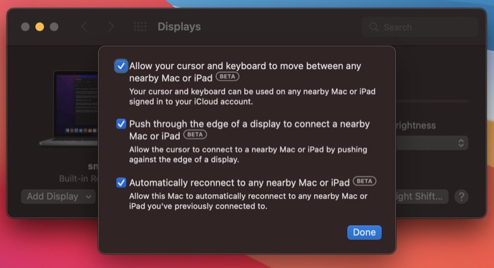 enable universal control on mac