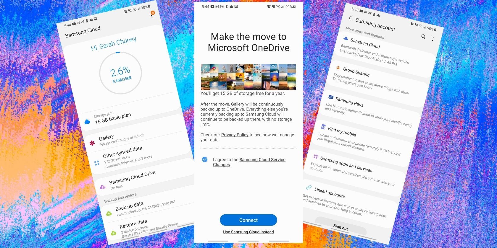 Перенос Samsung Cloud в OneDrive — пошагово