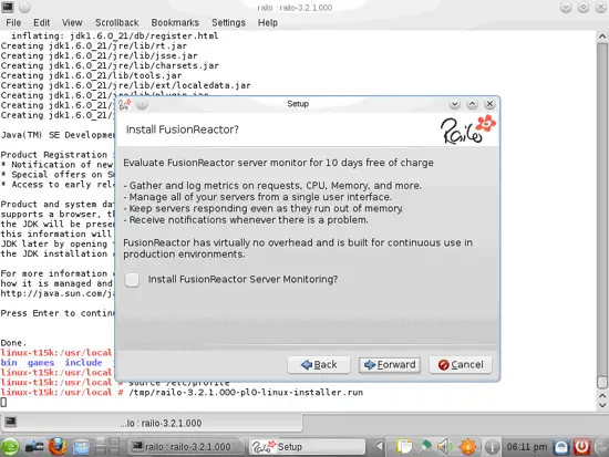 Процесс установки Railo — шаги продолжаются