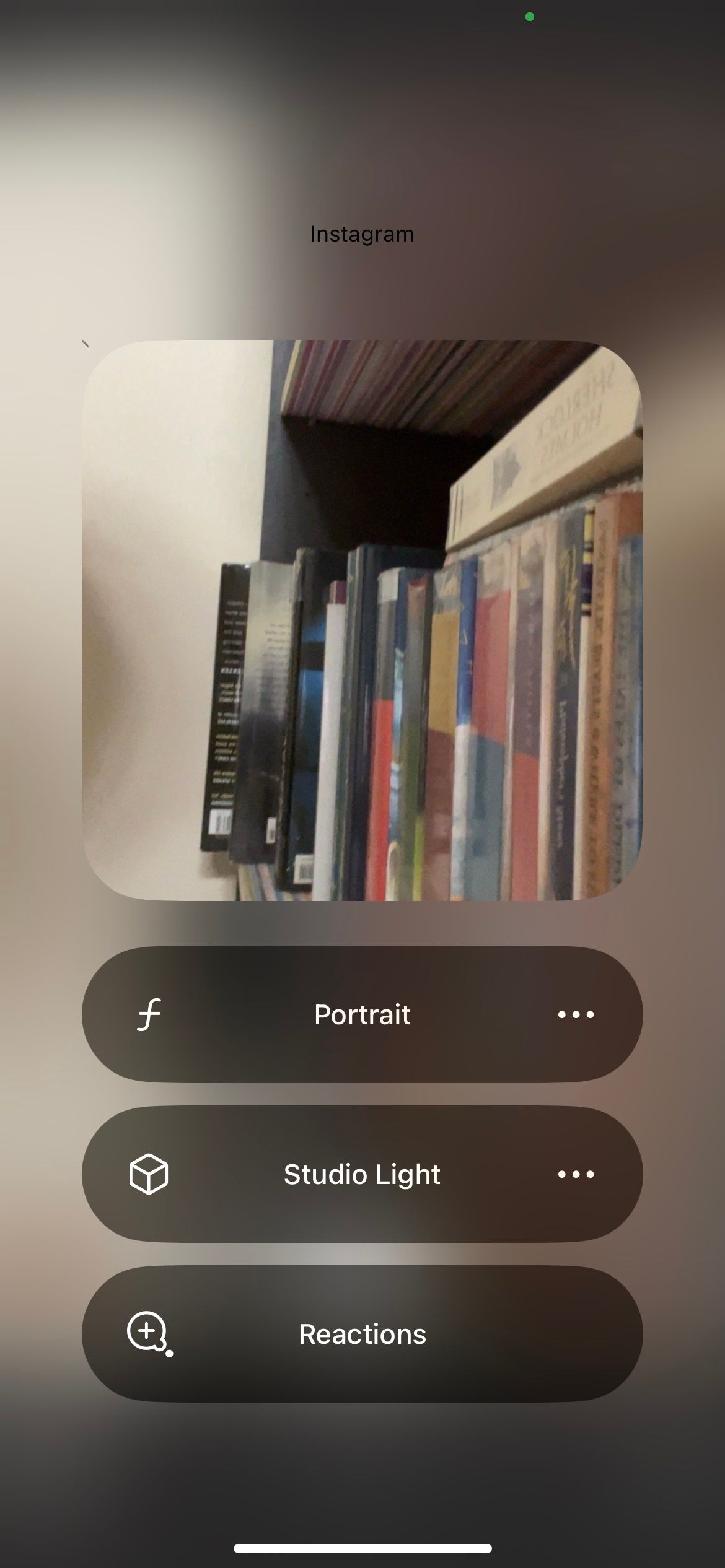 Экран настроек видеоэффектов iPhone