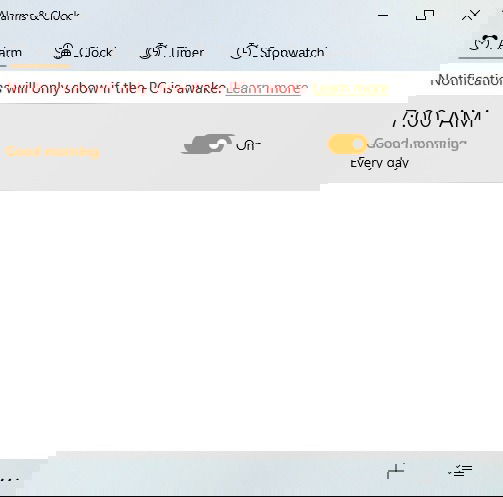 Клик по будильнику для редактирования