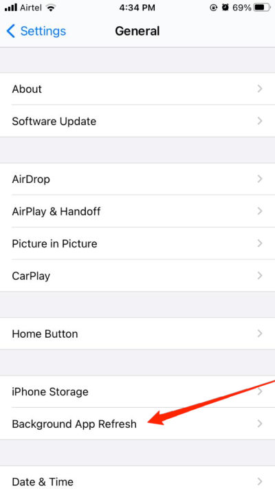 Фоновое обновление приложений на iPhone
