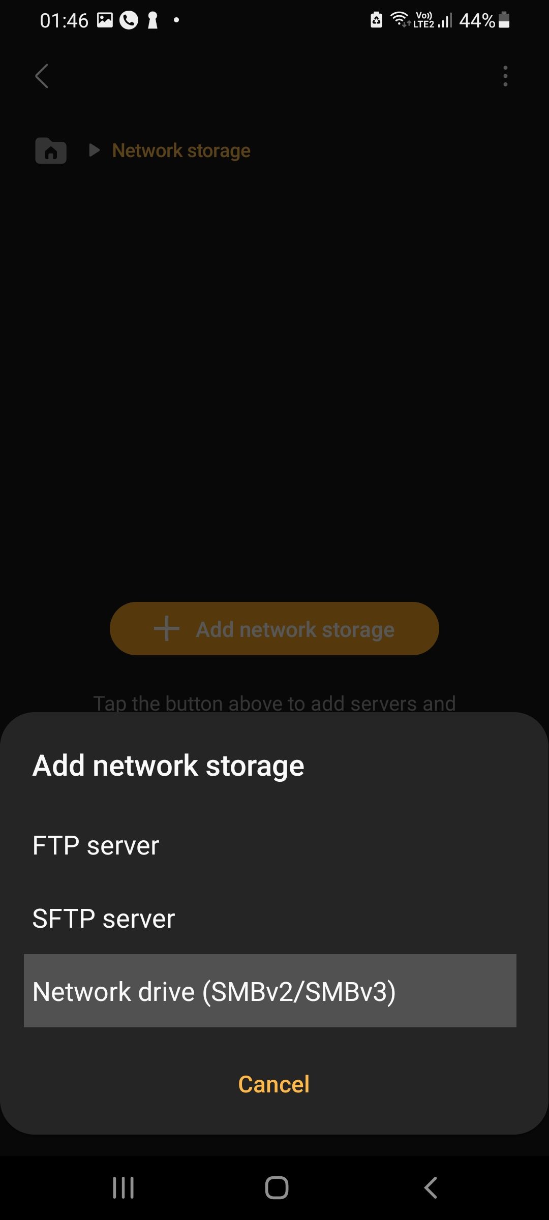 Select connect with SMB