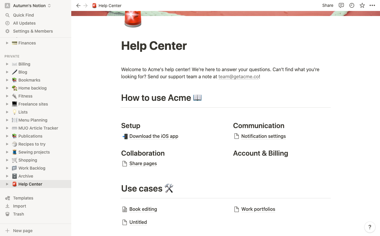Скриншот базы информации со ссылками