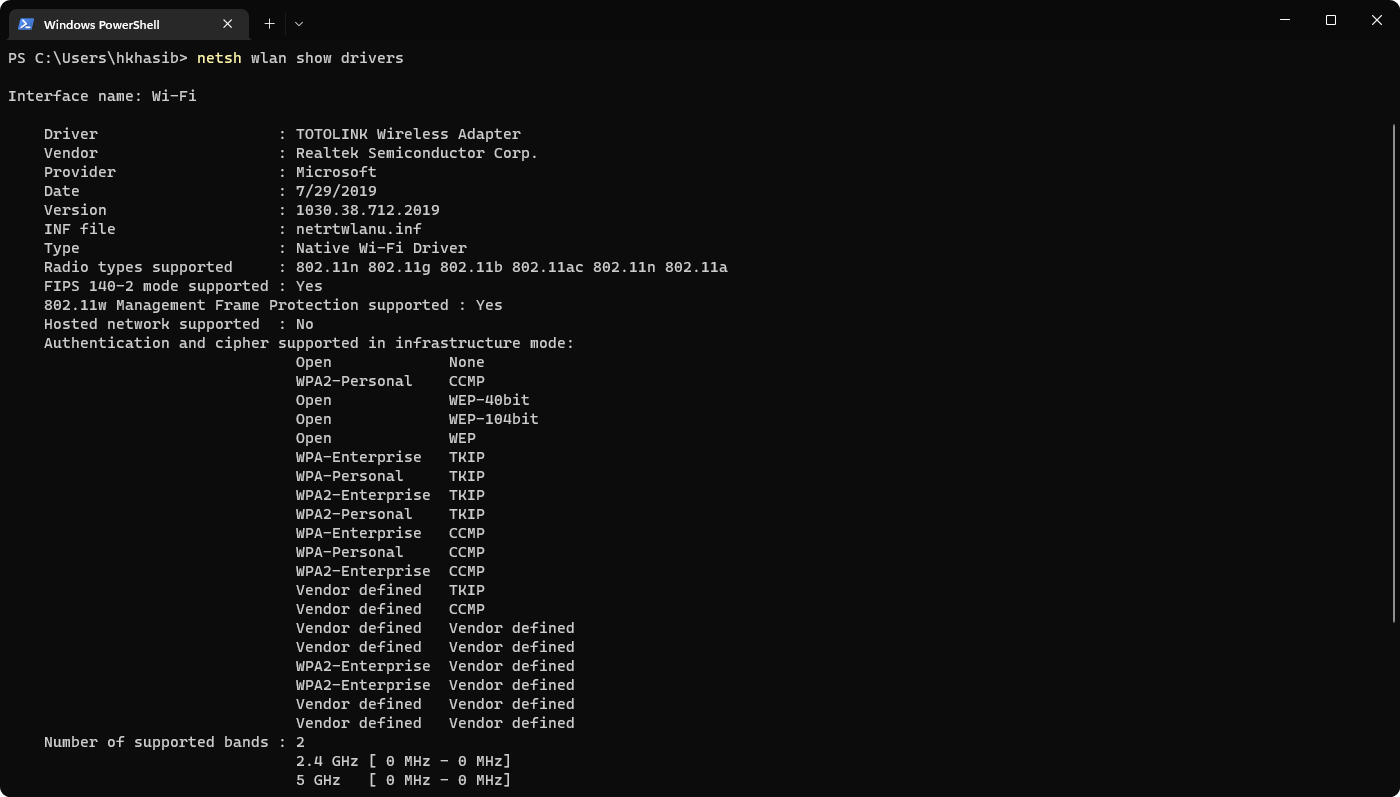 Исправить подключение к 5 GHz Wi‑Fi в Windows 11