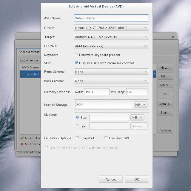 Создание AVD: выбор устройства и образа системы