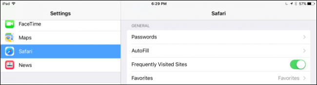 Список учётных записей в менеджере паролей Safari