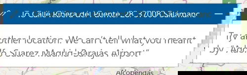 Интерфейс поиска аэропорта с неудачным офлайн‑результатом