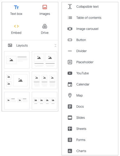 Элементы страницы: изображения, текст, кнопки