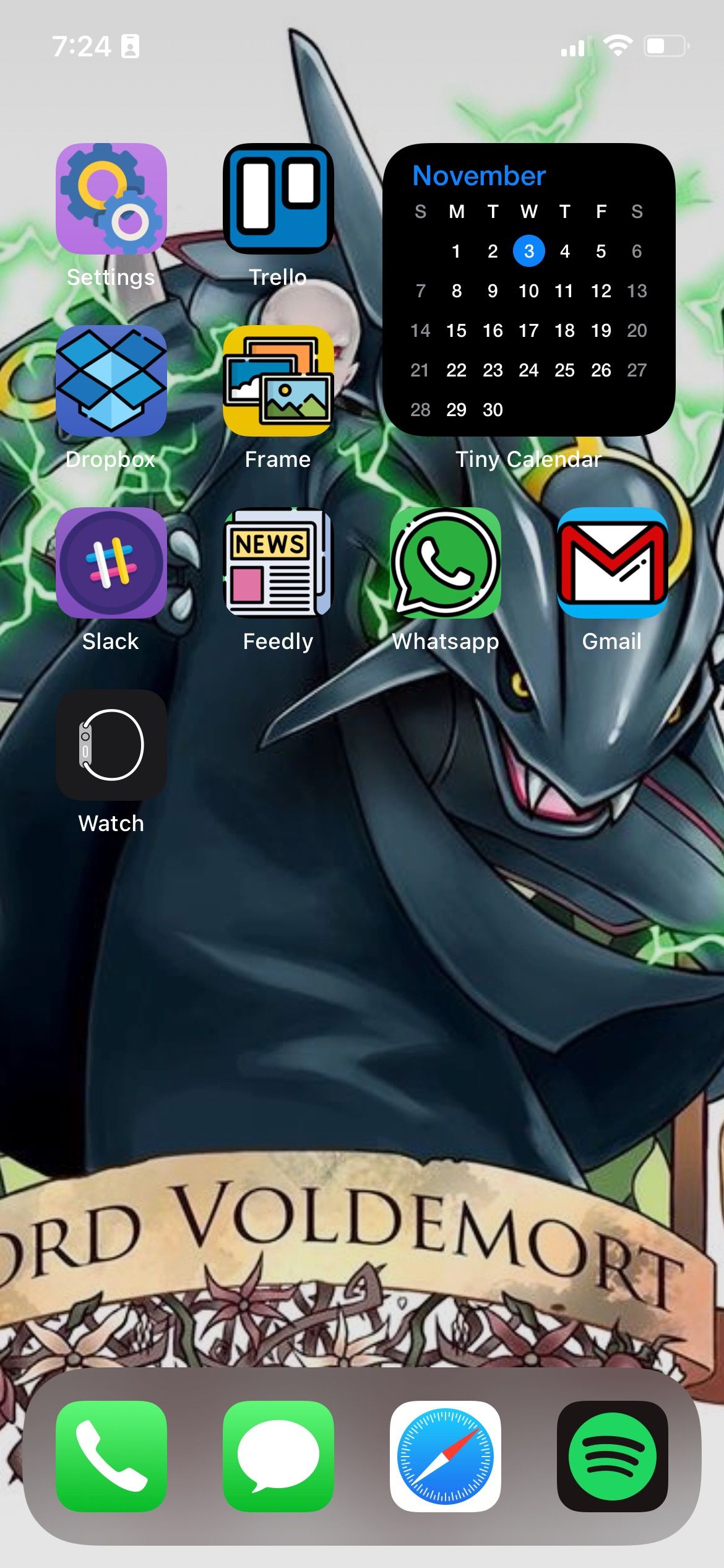 Настройки Dock в приложении Watch на iPhone