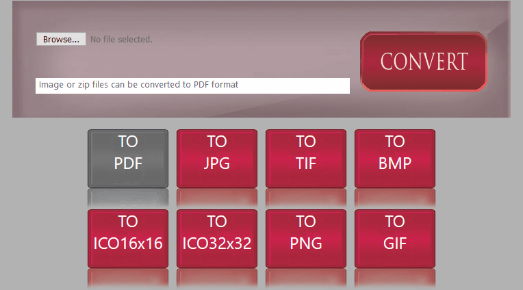 Скриншот интерфейса Convertstandard с опцией TO PDF