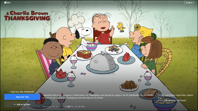 A Charlie Brown Thanksgiving на Apple TV+