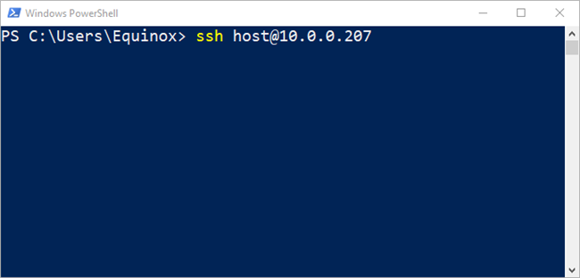 Команда SSH, выполняемая в PowerShell на Windows