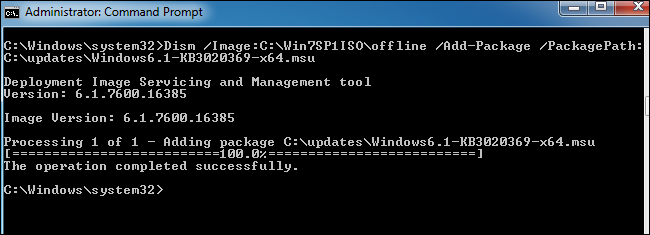 Добавление пакета KB3020369 в оффлайн-образ Windows 7