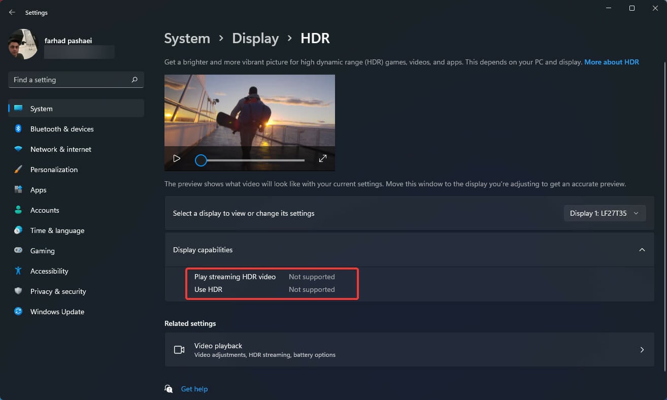 Сообщение о неподдерживаемом HDR