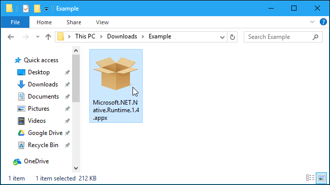 Окно App Installer с информацией о пакете: название, издатель, версия и кнопка установки. 