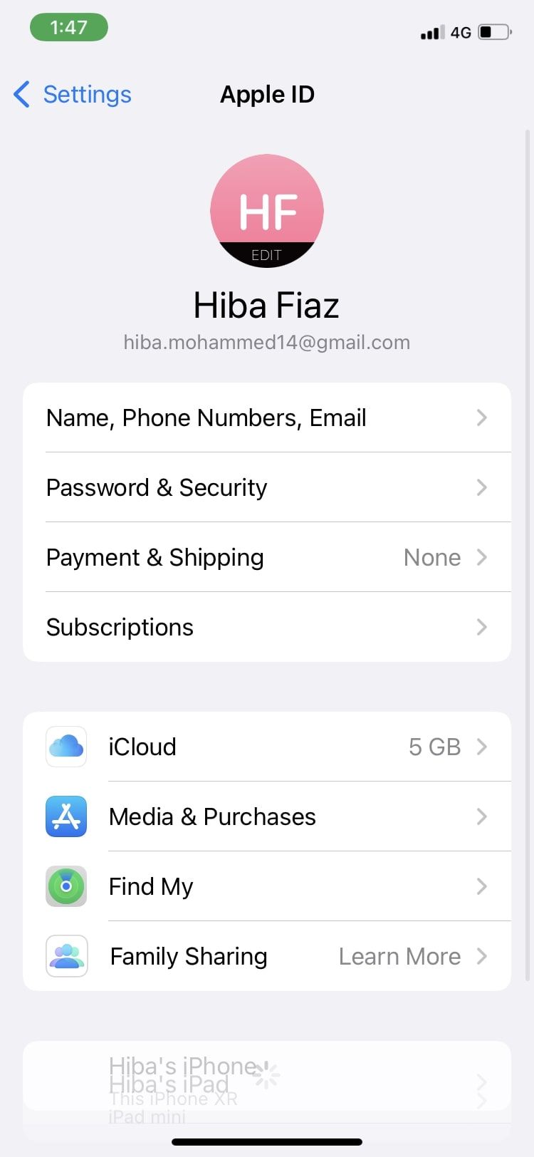 iCloud в Настройках iPhone